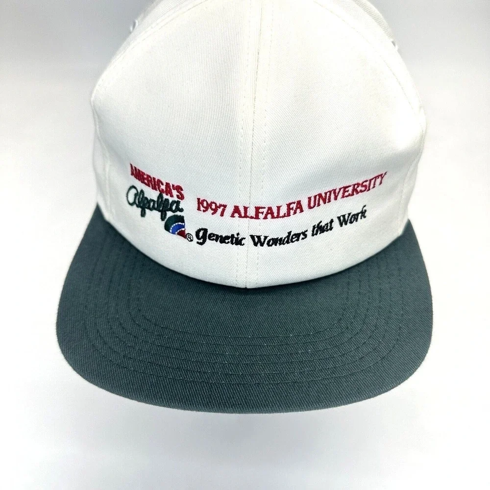 K-Products Americas Alfalfa University 1997 Hat Off White Snapback Embroidered
